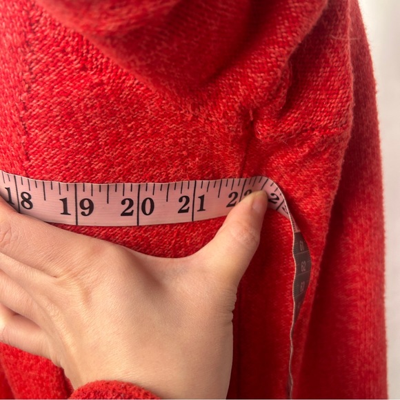 Sundance Red Orange Long Sleeve Button Cotton Silk Sweater Top Size Petite Large - Picture 7 of 10